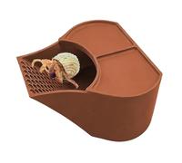 Hermit Crab Hiding Cave - 5.12 Inch PP Underground Tunnel | Grimping House Shelter with Ramp and Double Food Dish, Pet Observation Habitat for Hermit Crab Tank and Enclosure