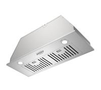 Hermitlux 30 inch Built-in/Insert Range Hood, 600 CFM 3 Speed Vent Hood, Ducted/Ductless Convertible, Stainless Steel Range Hoods with Bright LED Light, Baffle Filters and Charcoal Filters