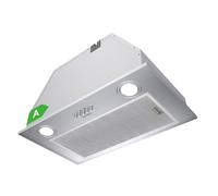 Hermitlux Hotte Aspirante Encastrable 52cm,750m³/h <68dB Éclairage LED 3 Vitesses, Évacuation ou Recyclage, Filtre à Charbon Inclus, Groupe Filtrant Inox