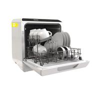 Hermitlux Mini-lave-vaisselle 6 Programmes, 5 Couverts, économie d'énergie | Mode Bébé 75°C, Sans Installation, nettoyage par pulvérisation à 360°
