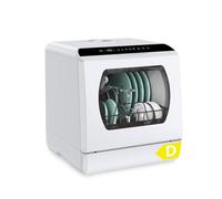 Hermitlux Mini-lave-vaisselle 6 Programmes, 5 Couverts, Porte en verre | Mode Bébé 75°C, Sans Installation, nettoyage par pulvérisation à 360°