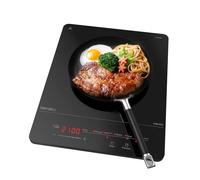 Hermitlux Plaque à Induction Portable 1 Feu - Plaque de Cuisson Electrique- 2100 W, 6 Programmes, 9 Niveaux de Puissance, Minuterie & Maintien au Chaud, Taille Compacte pour Cuisine, Bureau, Noir