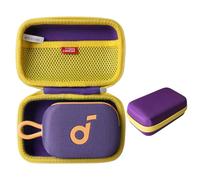Hermitshell Anker Étui de transport rigide pour haut-parleur Bluetooth Soundcore Select 4 Go (étui uniquement) (violet + fermeture éclair jaune)