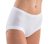 HERMKO 1140 Lot de 5 Slips Femmes, Taille Haute, avec Cordon de Serrage, en 100% Coton Biologique, Couleur:Blanc, Taille:70 (XXXXXXL)