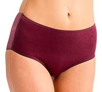 HERMKO 1150 Culotte Maxi Femme Basic Slip 4 Pack en 100% Coton Biologique, Couleur:Bordeaux, Taille:38/40 (S)