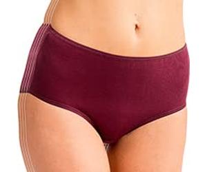 HERMKO 1150 Culotte Maxi Femme Basic Slip 4 Pack en 100% Coton Biologique, Couleur:Bordeaux, Taille:50/52 (XL)