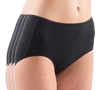 HERMKO 1150 Culotte Maxi Femme Basic Slip 4 Pack en 100% Coton Biologique, Couleur:Noir, Taille:42/44 (M)