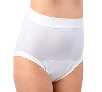 HERMKO 1265 Culotte d'incontinence pour Femmes avec Une Ceinture Douce en Coton Biologique, Couleur:Blanc, Taille:50/52 (XL)