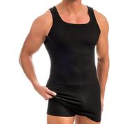 HERMKO 16027 Débardeur Extra Long Homme en Coton/Modal, Taille:3 (M), Couleur:Noir