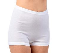 HERMKO 1650 Pages pour Femmes en 100% Coton Biologique, sous-vêtements à Jambes Courtes et Cordon de Serrage, Couleur:Blanc, Taille:50 (XL)