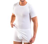 HERMKO 16800 Maillot de Corps Homme Manches Courtes ¼ en Coton/Modal, Taille:6 (XXL), Couleur:Blanc