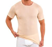 HERMKO 16800 Maillot de Corps Homme Manches Courtes ¼ en Coton/Modal, Taille:6 (XXL), Couleur:Couleur Chair