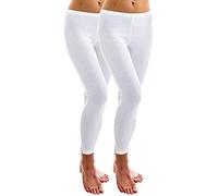 HERMKO 1720 2 pièces de legging femmes, 100% coton biologique, Couleur:blanc, Taille:42/44 (M)