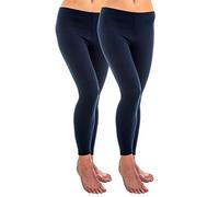 HERMKO 1720 2 pièces de legging femmes, 100% coton biologique, Couleur:bleu foncé, Taille:58/60 (XXXL)