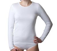 HERMKO 17830 Maillot de Corps Femme Manches Longues Longsleeve Shirt Coton/Modal, Couleur:Blanc, Taille:42/44 (M)