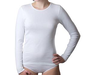 HERMKO 17830 Maillot de Corps Femme Manches Longues Longsleeve Shirt Coton/Modal, Couleur:Blanc, Taille:42/44 (M)