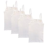 HERMKO 2460 Lot de 4 Caraco Fille en 100% Coton Biologique Débardeur de Production européenne, Couleur:Blanc, Größe Kinder:14 Ans