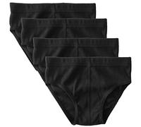 HERMKO 2850 Lot de 4 Slips garçons, Couleur Unique, 100% Coton Biologique, Taille élastique, Couleur:Noir, Größe Kinder:2-3 Ans