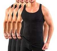 HERMKO 3000 Lot de 4 Débardeur Classic Homme, Maillot de Corps Muscle Tank Top en 100% Coton Biologique Fine côte (Lisse), Taille:12 (XXXXXXXXL), Couleur:Noir