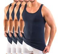 HERMKO 3000 Lot de 4 Débardeur Classic Homme, Maillot de Corps Muscle Tank Top en 100% Coton Biologique Fine côte (Lisse), Taille:12 (XXXXXXXXL), Couleur:Bleu foncé