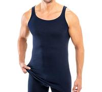 HERMKO 3007 Maillots Hommes Extra Longs (+env. 10 cm), débardeur en 100% Coton Biologique, Taille:3 (M), Couleur:Bleu foncé