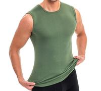 HERMKO 3040 Chemise Musculaire Homme, Encolure Ronde 100% Coton Biologique, Taille:7 (XXXL), Couleur:Oliv