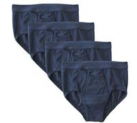 HERMKO 3240 Lot de 4 Slip Homme avec Ouverture Fine côte en 100% Coton Biologique Lavable à 60°C - Beaucoup Couleurs, Taille:11 (XXXXXXXL), Couleur:Bleu foncé