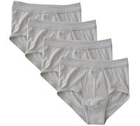 HERMKO 3240 Lot de 4 Slip Homme avec Ouverture Fine côte en 100% Coton Biologique Lavable à 60°C - Beaucoup Couleurs, Taille:4 (L), Couleur:Gris