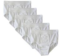 HERMKO 3240 Lot de 5 Slip Homme avec Ouverture Fine côte en 100% Coton Biologique Lavable à 95°C, Taille:11 (XXXXXXXL), Couleur:Blanc