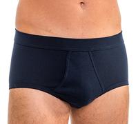 HERMKO 3240 Slip Homme avec Ouverture en 100% Coton Biologique Lavable à 90°C, Taille:2 (S), Couleur:Bleu foncé