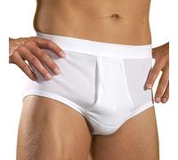 HERMKO 3240 Slip Homme avec Ouverture en 100% Coton Biologique Lavable à 90°C, Taille:3 (M), Couleur:Blanc