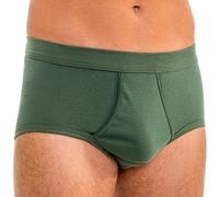 HERMKO 3240 Slip Homme avec Ouverture en 100% Coton Biologique Lavable à 90°C, Taille:4 (L), Couleur:Olive