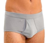 HERMKO 3240 Slip Homme avec Ouverture en 100% Coton Biologique Lavable à 90°C, Taille:8 (XXXXL), Couleur:Gris