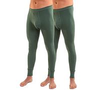 HERMKO 3540 Lot de 2 caleçons Longs pour Homme Long Johns (Autres Couleurs), 100% Coton Biologique