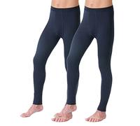 HERMKO 3540 Lot de 2 caleçons Longs pour Homme Long Johns (Autres Couleurs), 100% Coton Biologique, Taille:5 (XL), Couleur:Bleu foncé