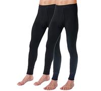HERMKO 3540 Lot de 2 caleçons Longs pour Homme Long Johns (Autres Couleurs), 100% Coton Biologique, Taille:10 (XXXXXXL), Couleur:Noir