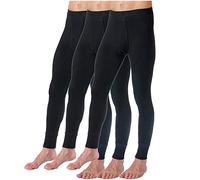 HERMKO 3540 Lot de 3 caleçons Longs pour Homme Long Johns (Autres Couleurs), 100% Coton Biologique, Taille:7 (XXXL), Couleur:Noir
