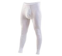 HERMKO 3542 caleçons Longs pour Homme Double côte Coton Bio, Taille:4 (L), Couleur:Blanc