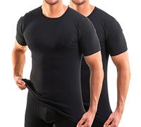 HERMKO 3840 Lot de 2 T-Shirts Manches Courtes col Rond (Autres Couleurs), 100% Coton Biologique, Taille:4 (L), Couleur:Noir