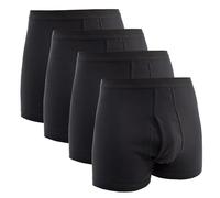 HERMKO 3940 Lot de 4 vêtements Pages Hommes avec Poche, Jambe coupée, Taille Haute/Corps, 100% Coton Biologique, Taille:5 (XL), Couleur:Noir