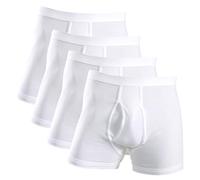 HERMKO 3940 Lot de 4 vêtements Pages Hommes avec Poche, Jambe coupée, Taille Haute/Corps, 100% Coton Biologique, Taille:7 (XXXL), Couleur:Blanc