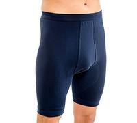 HERMKO 3980 Caleçon Longueur Genou pour Homme avec Fente, Boxer Taille Haute 100% Coton Biologique, Taille:5 (XL), Couleur:Bleu foncé