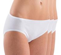 HERMKO 5031 Pack de 3 Slips midi en Coton/élasthanne Shorty Femme, Couleur:Blanc, Taille:42/44 (M)