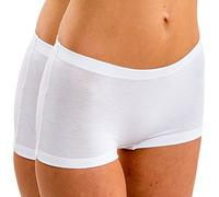 HERMKO 5700 Pack de 2 Pantys en Coton Souple/élasthanne Femme, Couleur:Blanc, Taille:38/40 (S)