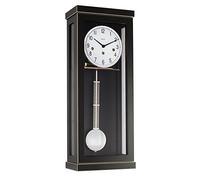 Hermle Horloge Murale en Bois et Verre Noir 57 x 22,5 x 13 cm