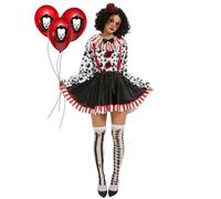 HERMORRYSS Costume de Clown Femme, Costume Halloween Effrayant, Costume de Bouffon, Deguisement Clown Tueur Adulte, Costume Killer Clown, Halloween Dress Up Party, Jeu de Rôle (Separate, M)