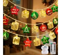 HERMORRYSS Guirlande Lumineuse de Noël, Décoration de Noël, 3M, 20 LED, Guirlande Lumineuse LED pour NoëlS, Décoration d'extérieur, 8 Modes - Blanc Chaud - pour Jardin, Mariage, Cadeaux de NoëlS (A)