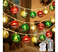 HERMORRYSS Guirlande Lumineuse de Noël, Décoration de Noël, 3M, 20 LED, Guirlande Lumineuse LED pour NoëlS, Décoration d'extérieur, 8 Modes - Blanc Chaud - pour Jardin, Mariage, Cadeaux de NoëlS (C)