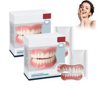 Hermsa Multi-functional Shaping Silicone Denture Set - Medical Grade Suction Fit Dentures, Effective Denture Teeth Reline Kit, Complete Full Denture Solution, Easy Use (2PCS)
