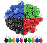 HERNAS 100pcs 125KHz RFID Key Fob Carte de contrôle d'accès, ABS de haute qualité EM4100 Porte-clés RFID Porte onforme ISO14443A, Lecture seule
